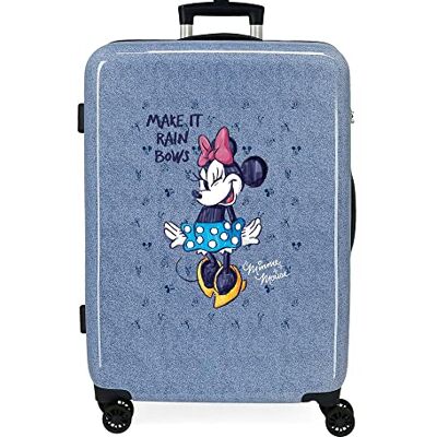 Disney Minnie Make it Rain Bows Valigia media blu 48 x 68 x 26 cm Rigida ABS Chiusura TSA Integrata 70 L 3 kg 4 ruote doppie Disney Minnie Make it Rain Bows Valigia media blu 48 x 68 x 26 cm Rigida ABS Chiusura TSA Integrata 70 L 3 kg 4 ruote doppie