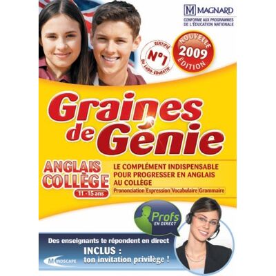Difuzed Graines de G�nie Anglais College Edition 2009 (11-15 ans) : PC DVD ROM , FR Difuzed Graines de G�nie Anglais College Edition 2009 (11-15 ans) : PC DVD ROM , FR