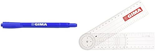 GIMA Penna dermatologica, doppia punta, confezione da 10 penne, per uso cutaneo & Goniometro ortopedico 205 X 45 mm