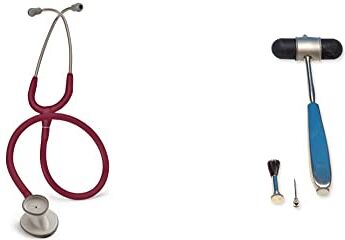 3M™ Littmann® Lightweight II S.E. Stetofonendoscopio Amaranto, 2451 & Gima Martello Neurologico Classico, Dejerine Classic, Senza Lattice, Colore Argento, in Acciaio Inox