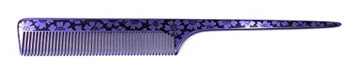 Crown 2252-9 Pettine professionale in alluminio, 21 cm (antistatico), colore: viola/nero con denti uniformi