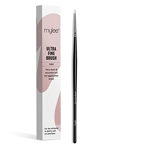 MYLEE Pennello Sottile da 5mm per Nail Art Gel e Applicazione Smalto. Strumento per Manicure di Qualità Professionale, Ideale per l’Uso a Casa o in Salone