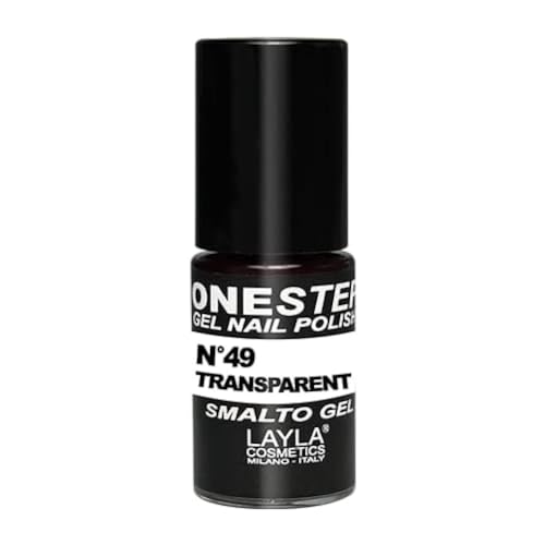 LAYLA ONE STEP Smalto Semipermanente in Gel 3-in-1 Veloce e Facile Applicazione Durata 3 Settimane Alta Pigmentazione Senza Strato di Dispersione 5ML  Cosmetics N.49 TRASPARENT (Bianco)