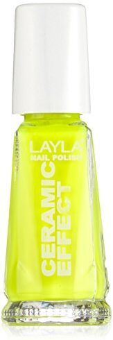 LAYLA SMALTO  CERAMIC EFFECT FLUO N.106 Neon Fluo, Colore Fluorescente Smalto Unghie Estate 10ml