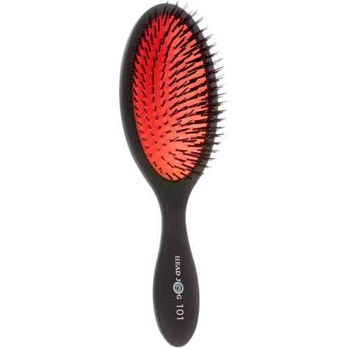 Head Spazzola  101. Spazzola capelli con cuscino in nylon rosso per asciugatura e raddrizzatura. Ideale per capelli ed estensioni lunghi, spessi e mossi. Spazzola capelli districante.