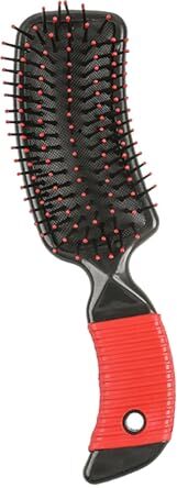 MagiDeal Spazzola per Capelli Districante Massaggio Del Cuoio Capelluto Pettine per Capelli Cuscino Spazzola per Capelli Spessi con Manico in Lattice, Più Morb, Rosso