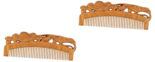 FRCOLOR 2 Pz pettine per massaggio del cuoio capelluto pettine per la cura della barba pettine in legno per uomo hair brush pettine legno pettini massaggiatore cuoio capelluto Moda regalo