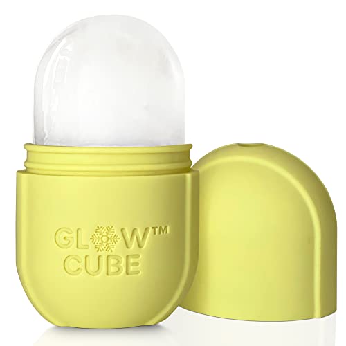 Cube Rullo di ghiaccio per viso, occhi e collo per illuminare la pelle e migliorare il tuo bagliore naturale/trattamento viso riutilizzabile per rassodare e tonificare la pelle e sgonfiare-giallo