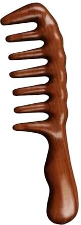 Generic Pettine districante per capelli ricci, nessun pettine statico in legno naturale di sandalo Qap629 (Brown, taglia unica)