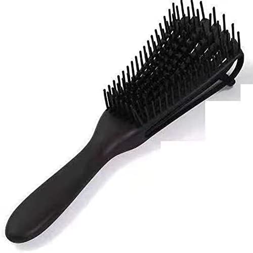 ZJchao Spazzola Districante Pettine per Capelli, Pettine Districante Morbido, Spazzola Districante a 8 File, Spazzola per Capelli Portatile Usata per Capelli Bagnati, Asciutti, Lisci e Ricci (Nero)