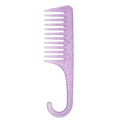 MagiDeal Pettine a gancio curvo per uso domestico Pettine a coda Pettini professionali a denti larghi, pettine arricciacapelli per capelli lunghi per salone di, Viola