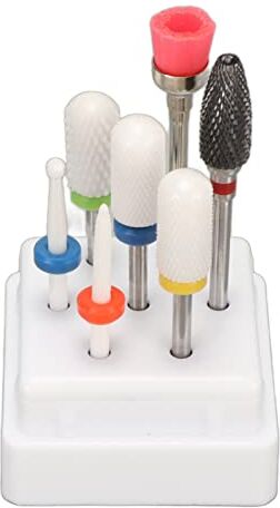 Generic Punta per Trapano per Unghie, 7 Pezzi Set di Punte per Trapano in Ceramica per Manicure Elettrica Pedicure Punta per Trapano per Unghie Rimozione Smalto Lime per Unghie Tamponi