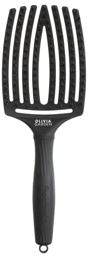 Olivia Garden Fingerbrush Care Iconic Boar & Nylon Full Black HairBrush Large
