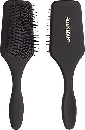 Denman (Black) Mini Paddle Cushion Hair Brush for Blow Drying, Detangling & On the Go Travel Comfortable Styling, Straightening & Smoothing For Women and Men, D84