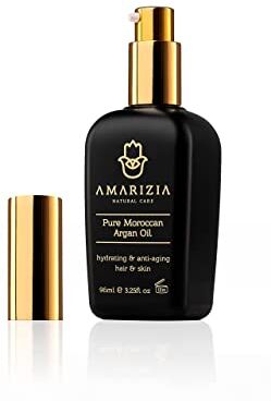 AMARIZIA Olio di Argan puro Marocco / 100% biologico e pressato a freddo/Vegano e Cruelty-Free/idratante per capelli, per pelle, viso, barba e unghie/antietà e antirughe.