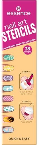 essence Nail Art STENCILS, adesivi per unghie, risultato immediato, senza nanoparticelle, confezione da 1 (28 pezzi)