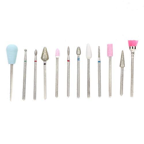 Generic Set di 12 Strumenti per Lucidare la Testa di Trapano per Macinazione di Ceramica per Unghie, Materiale Ecologico per Unghie Fai da Te, Manicure e Pedicure (06)