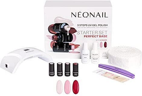 NÉONAIL NEONAIL Perfect Base Starter Set con lampada LCD Display, 3 smalti e accessori