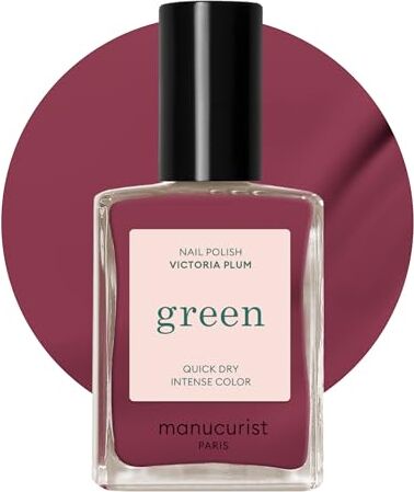 Manucurist Smalto per unghie  Green Smalto classico naturale 9-Free Smalto di origine organica (84%) Manicure Cura delle unghie 15ML…… (Victoria Plum)