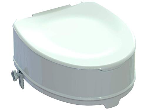 GIMA Rialzo WC con sistema di fissaggio + coperchio, Rialzo 14 cm