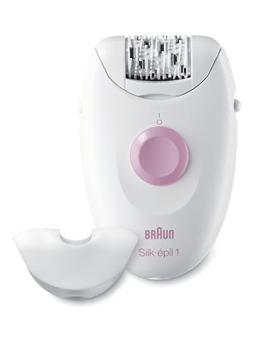 Braun Silk-épil 1 Depilatore Donna, Epilatore Elettrico Donna con 20 Pinzette Soft-Lift, Delicato ed Efficace, Aree Sensibili, Prime Depilazioni, Idea Regalo, SE 1-1370 Bianco e Rosa