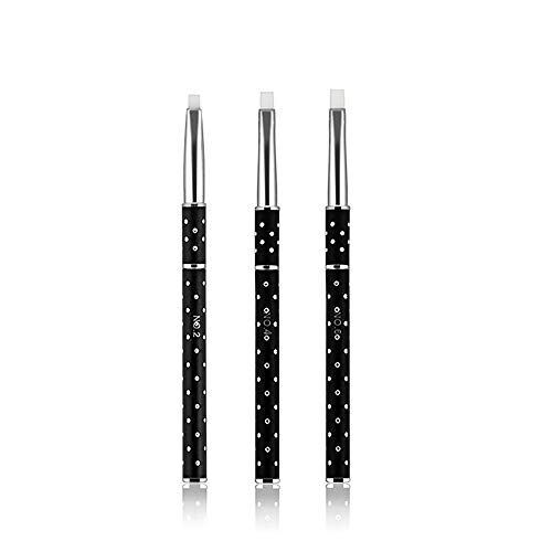 KADS 3pcs/set pennelli piatti, misura 2 #/4 #/6 # acrilico nail art builder Hair Brush Drawing Pen nail Brush kit strumenti di pittura nail art UV gel Brush
