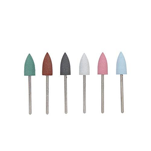 ZJchao 6pcs punta per trapano per unghie, trapano per nail art punta per smerigliatura punte per lucidare le unghie trapano per lisciare accessori per manicure smerigliatura e rifilatura Strumenti (#3)