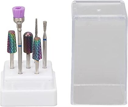 Generic Punte per Trapano per Unghie, 7 Pezzi Set di Punte per Trapano per Unghie Punte per Trapano per Lucidatura Unghie Pennelli per Nail Art Punte per Levigatura per Unghie in Acciaio