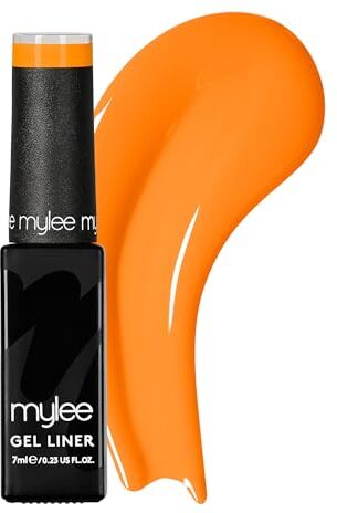 MYLEE Smalto Semipermanente Liner Gel 7ml [Tangerine Sorbet] Pennello per Nail Art Incorporato Manicure e Pedicure UV/LED, Uso Professionale e Domestico Lunga Durata e Facile da Applicare