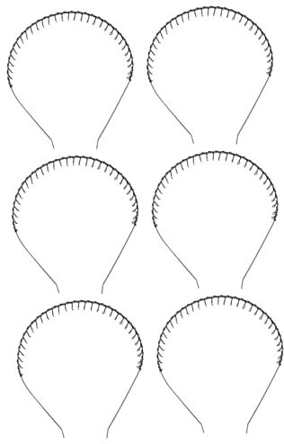 FRCOLOR 6 Pezzi Nero Fasce a Pettine Per Denti Da Uomo Mentale Per Gli Uomini Ricci Finti All'uncinetto Mossi All'uncinetto Onda Pettine a Denti Metallo Da Donna