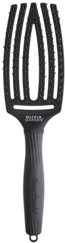 Olivia Garden Fingerbrush Care Iconic Double Bristles Black M