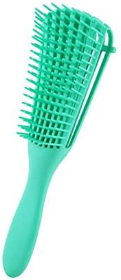 ZJchao Spazzola Districante Pettine per Capelli, Pettine Districante Morbido, Spazzola Districante a 8 File, Spazzola per Capelli Portatile Usata per Capelli Bagnati, Asciutti, Lisci e Ricci (Verde)