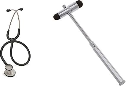 3M™ Littmann® Lightweight II S.E. Stetofonendoscopio Nero & Gima Martello Neurologico Classico, Buck Classic, Senza Lattice, Colore Argento