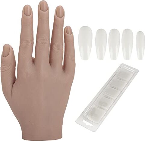 ZJchao Mani da Allenamento per Unghie per Unghie Acriliche, Articolazione Flessibile in Silicone Pratica per Nail Art Mani di Manichino Pieghevoli a Mano, Fornitura di Manicure per Tecnici delle Unghie(01)