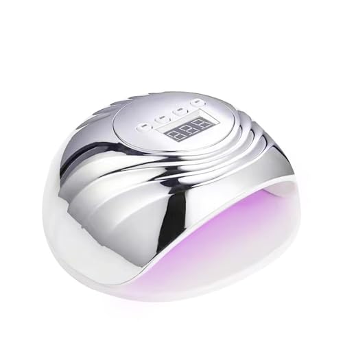 ThreeH Lampada LED UV per unghie 86w Asciugatore per smalto con cavo con 4 Timer 10s/30s/60s/100s Display LCD e sensore a Infrarossi, Argento