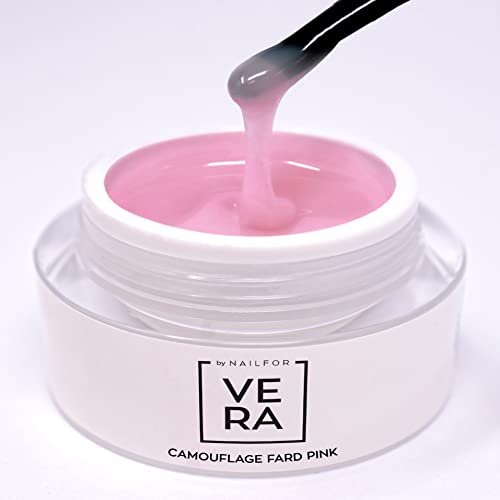 nailfor VERA Gel Costruttore Builder 15ML Camouflage Fard Pink Media Densità, Autolivellante Per Ricostruzione, Allungamenti Unghie con Cartine, Lunga Durata E Resistenti, Asciuga In Lampada