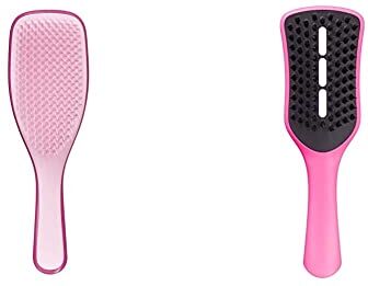 Tangle Teezer , Spazzola districante per capelli bagnati e asciutti, per tutti i tipi di capelli, elimina i nodi e riduce la rottura, colore Raspberry Rouge & Cepillo Easy Dry & Go Pink