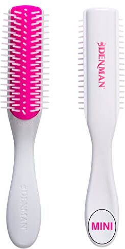 Denman D3 Spazzola MINI Per Capelli Ricci Professionali Districante Set Donna Uomo Pulisci Kit Easy Brush Lunghi Liscia Piega Bagnati Antistatica Magica Fini Piatta (Cherry Blossom)