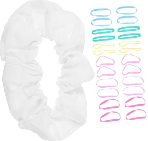 FRCOLOR 1 Set Cose Sui Articoli Per Legare La Tintura Elastici Bianchi Per Scrunchy Per Da Donna Elastico Bianco Titolare Cotone Elasticità Alunno