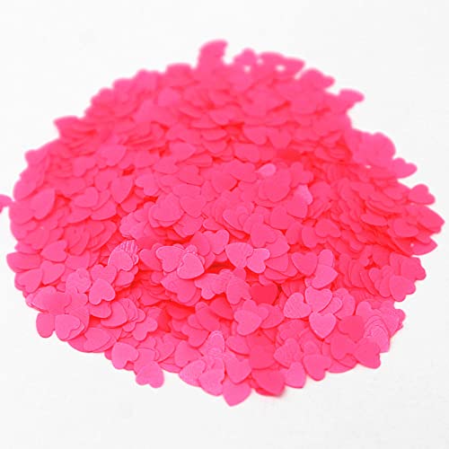 CETEOR finiture per il cucito, Cuore Farfalla Punto Esagono Neon Fosforo Chiodo Paillettes Olografico Fluorescente 3D Unghie Glitter Flakies Paillette Decor (Color : Heart watermelon red, Size : 40ml)