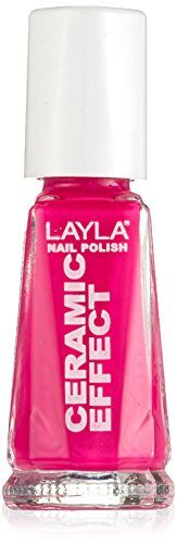 LAYLA SMALTO  CERAMIC EFFECT FLUO N.110 Neon Fluo, Colore Fluorescente Smalto Unghie Estate 10ml