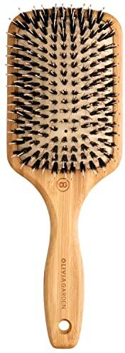 Olivia Garden Bamboo Touch Brush – Spazzola Eco-responsabile districante in Bambù, Setole di Cinghiale e Nylon Taglia L