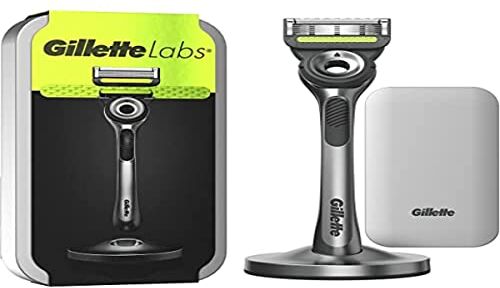 Gillette Labs Macchina Da Rasatura Con Barra Scrub E Custodia Da Viaggio, 1 Maniglia, 1 Ricambio, Stand Magnetico