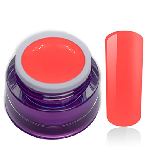 RM Beautynails Gel colorato Candy Pop Coral Neon Corallo, colore arancione brillante, alta copertura, confezione da 1 (1 x 5 ml)