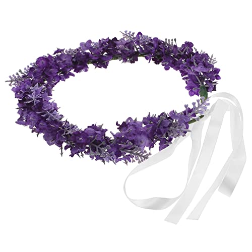 FRCOLOR Per Ghirlanda Lavanda Floreale Foglia Di Nozze Floreale Fiore Di Fiori Di Nozze Elfo Di Fiori Fata Regolabile Viola Donna Di