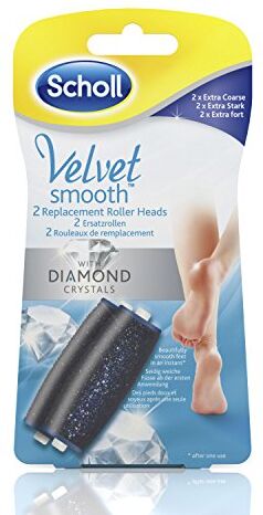 Scholl Vellutato, Ricambio Testine Roller, con Particelle di Diamante Extra Forte