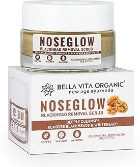 Blessfull Healing Bella Vita NoseGlow Scrub biologico per rimuovere punti neri e bianchi e pulire i pori per uomini e donne, bilancia il livello di sebo e sebo della pelle del naso, 20 g