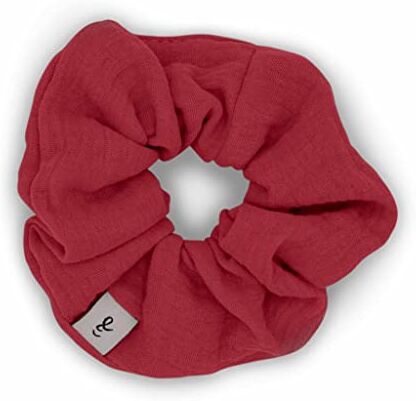 Hutch & Putch hutch&putch Mussola Scrunchie • Adulti • Mirtillo • 100% cotone biologico • Made in Germany • Tenuta forte • Delicato sui capelli • Elastico per capelli • Fascia per capelli • Gomma per treccia • Ragazze e donne