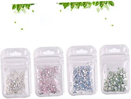 minkissy 4 Pz Strass Per Unghie in Vetro Strass Colorato Per Unghie Chiodi Di Vetro Manicure