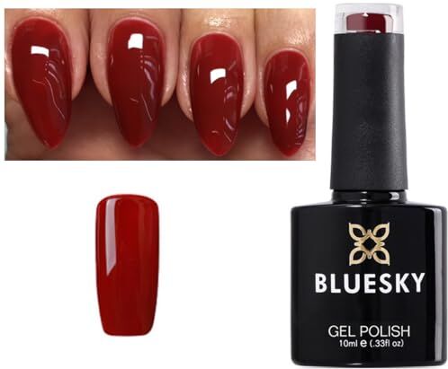 BLUESKY 80626 Smalto gel rosso mattone lavorato a maglia scuro per unghie artigianali con LED soak off, 10 ml